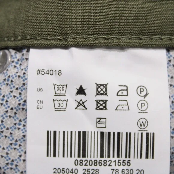 Brax NWT 5 Pocket Jean Cut Pants Size 38 US In Solid Green Cotton Blend Chuck